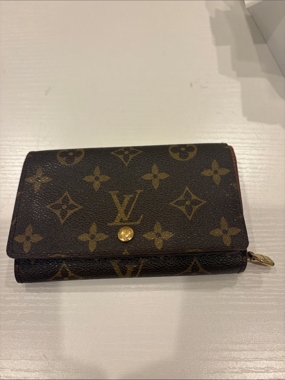 Louis Vuitton Monogram Canvas Trifold Wallet - Brown & Gold